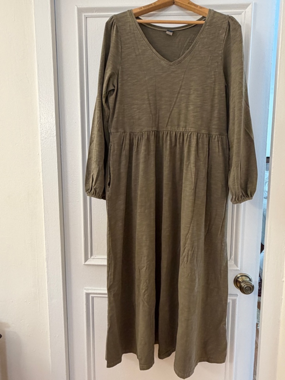 Old Navy Olive Green V-Neck Maxi Dress